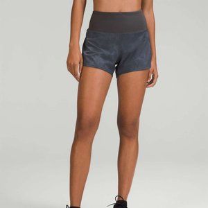 Lululemon Speed Up Lined Short 4" Diamond Dye Pitch Grey Graphite Grey